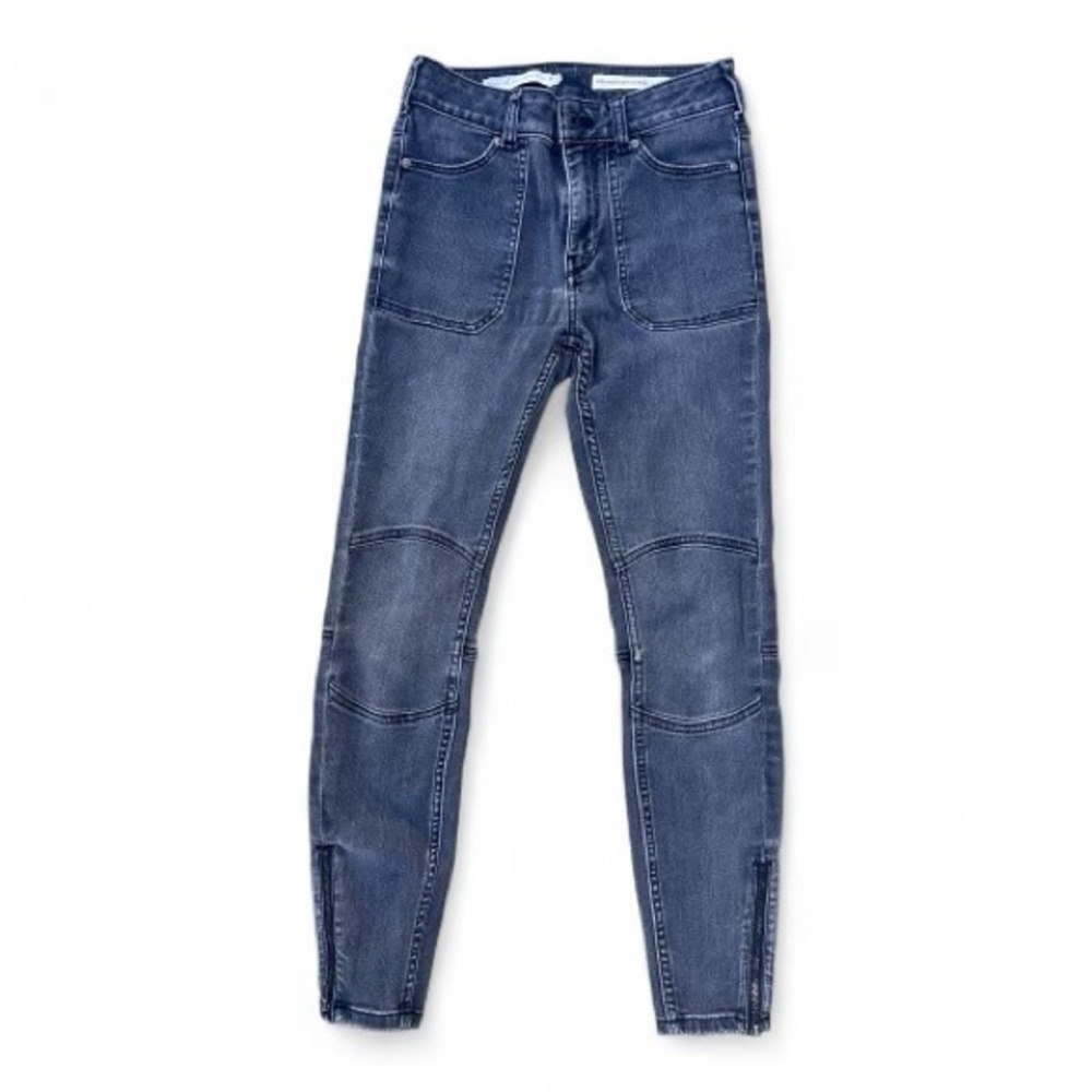 Pilcro and the‎ Letterpress Anthropologie Moto High Rise Denim Leggings Black 26
